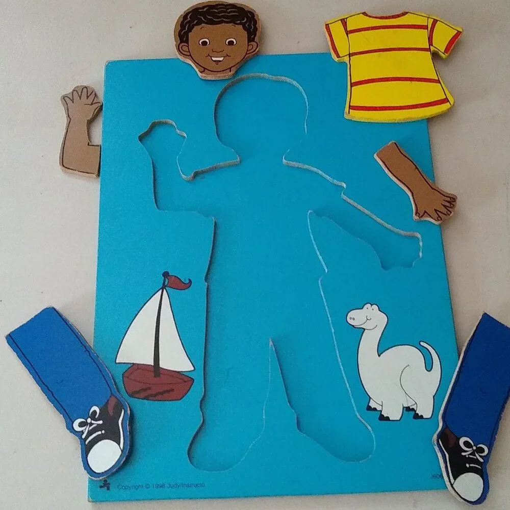 Boy Wooden Puzzle 1998 Vintage #J606041